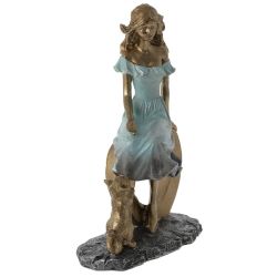 GAEM Фигурка декоративная "Девушка с кошкой", L13,5 W7 H20 см