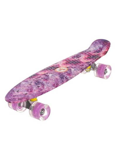 Скейт пенни-борд Igrokat Galaxy 22" с динамической подсветкой колес