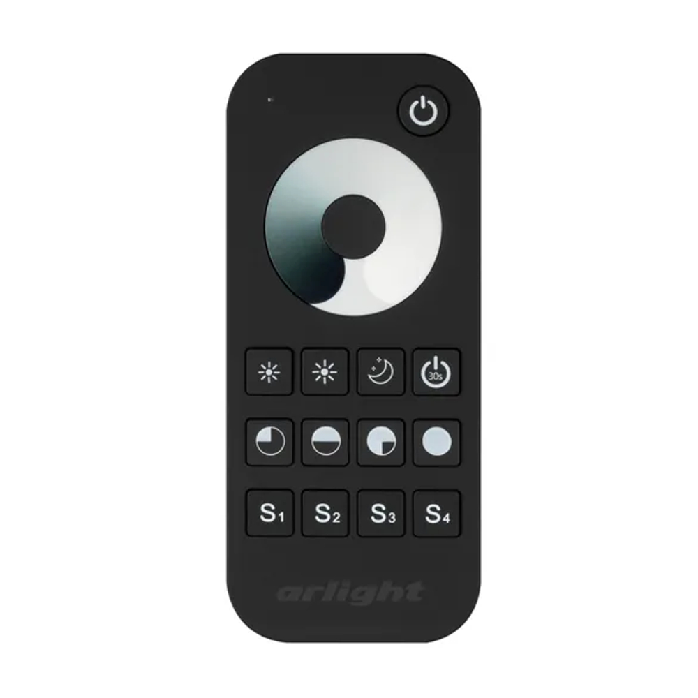 Пульт SMART-R24-DIM Black (1 зона, 2.4G) (Arlight, IP20 Пластик, 5 лет) 031934