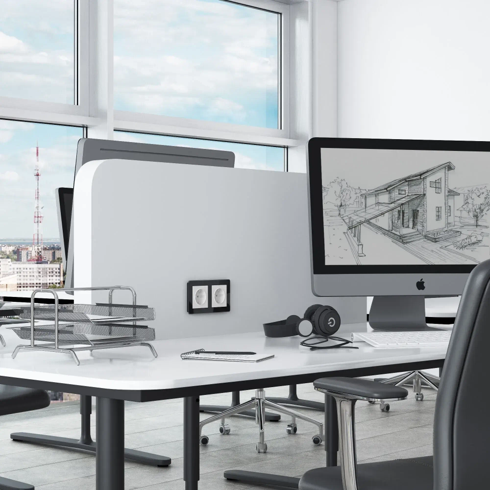 Рамка на 2 поста Acrylic (черный) W0022708