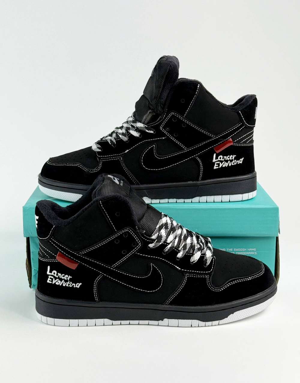 Кроссовки Nike с мехом #B91 (черн.)