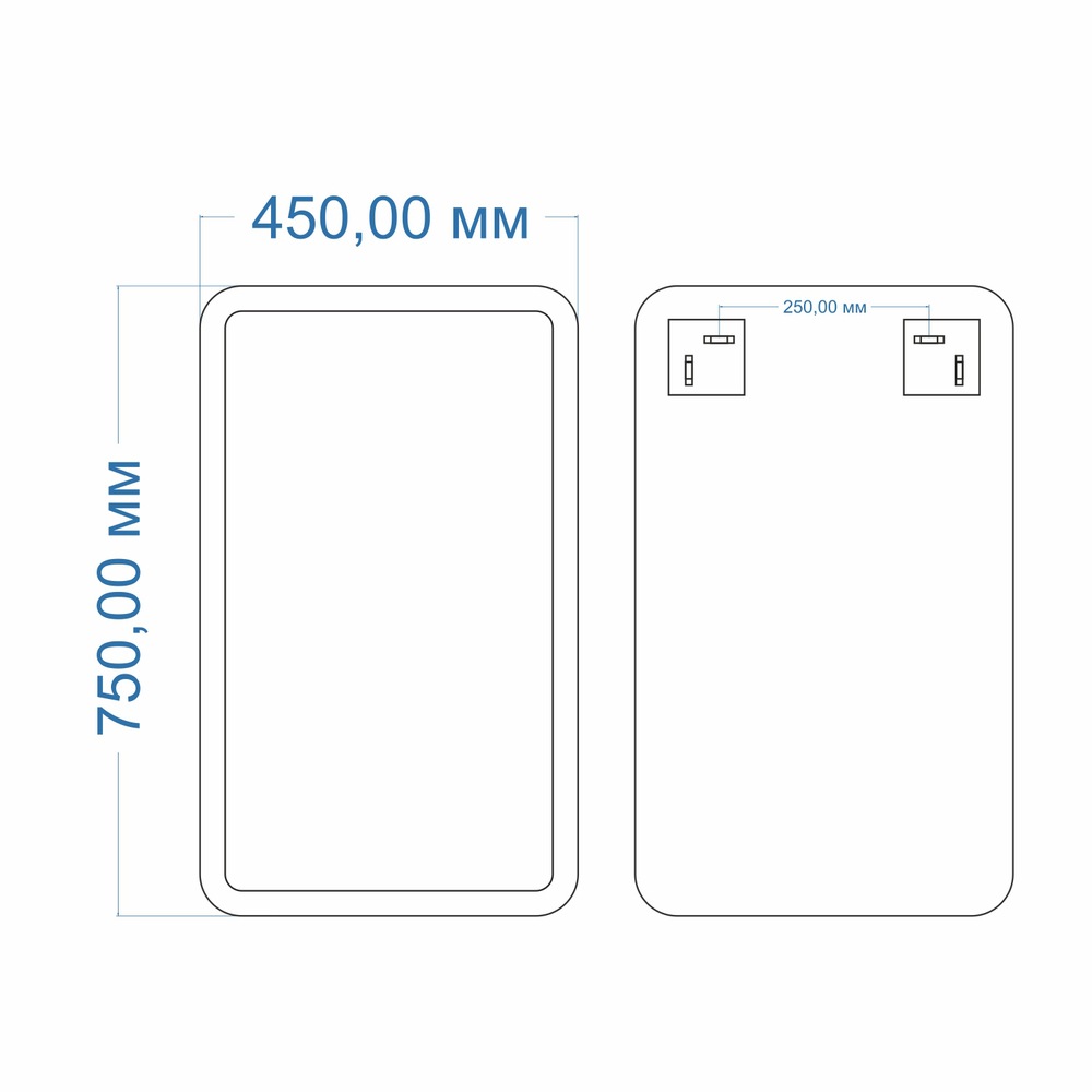 Зеркало MIXLINE "Неро" 450*750 (ШВ) гравировка
