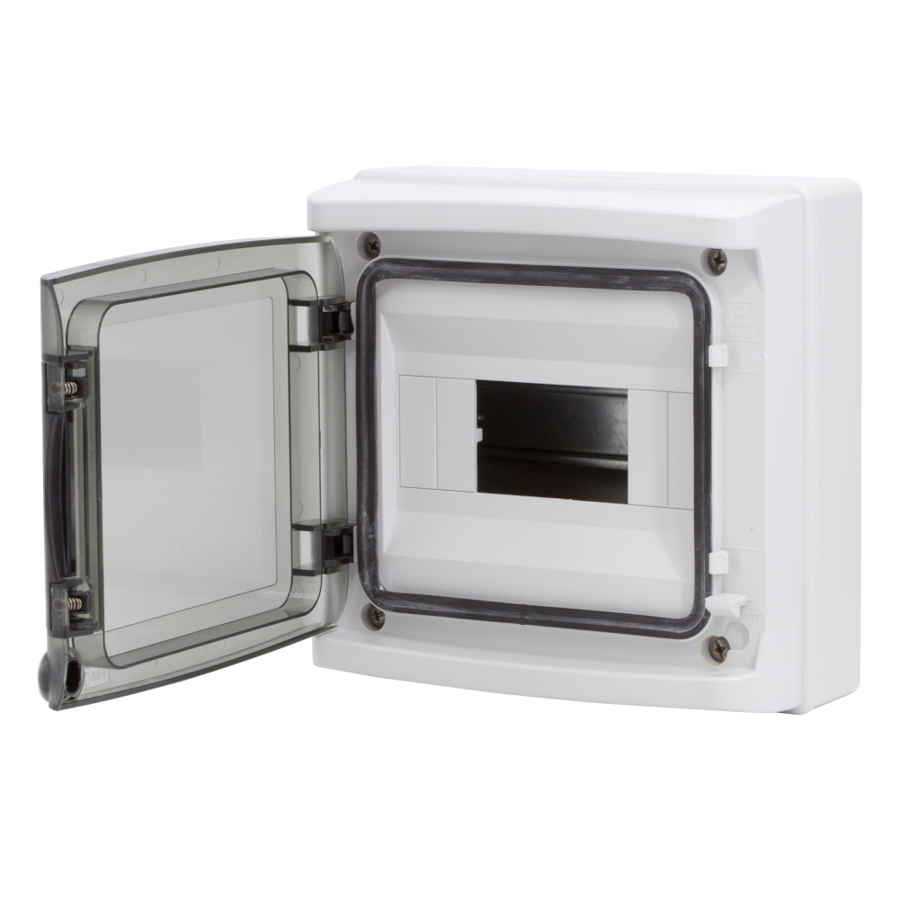 Щит распределительный настенный с дверцей 12 мод.,IP65, серый, с клеммным блоком 63А DKC