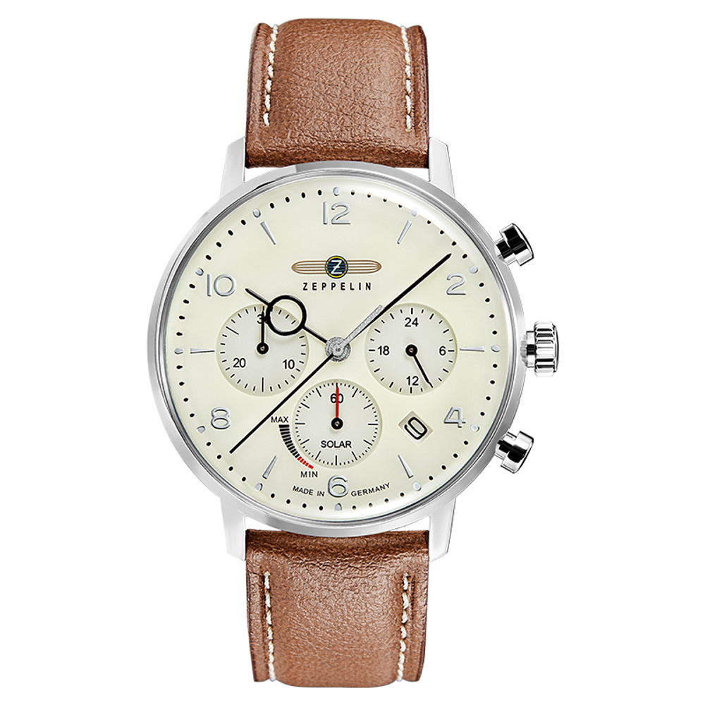 ZEPPELIN Hindenburg Collection Quartz Movement Men"s Watches Wrist Watches White Dial Stainless Steel Case