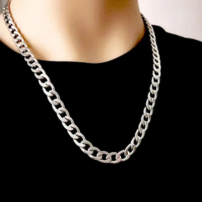 Цепь мужская ширина 10мм длина 45 см, цвет серебро