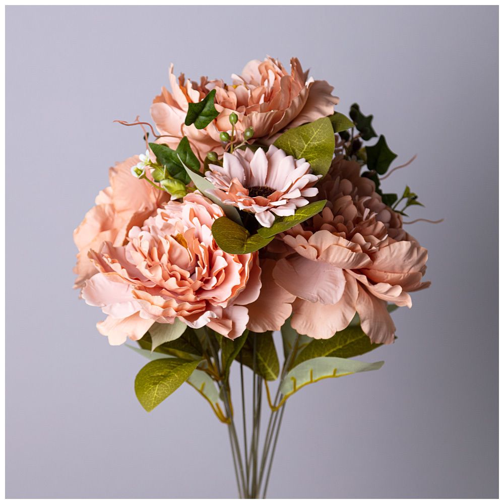 ЦВЕТОЧНАЯ КОМПОЗИЦИЯ ИЗ ПИОНОВ ДЛИНА=53СМ , ЦВЕТ ТЕРРАКОТОВЫЙ МАЛ.УП.=12ШТ