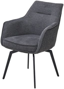 Стул RENLY 180 град. поворот. Brego-16 Темно-серый, ткань / Черный
