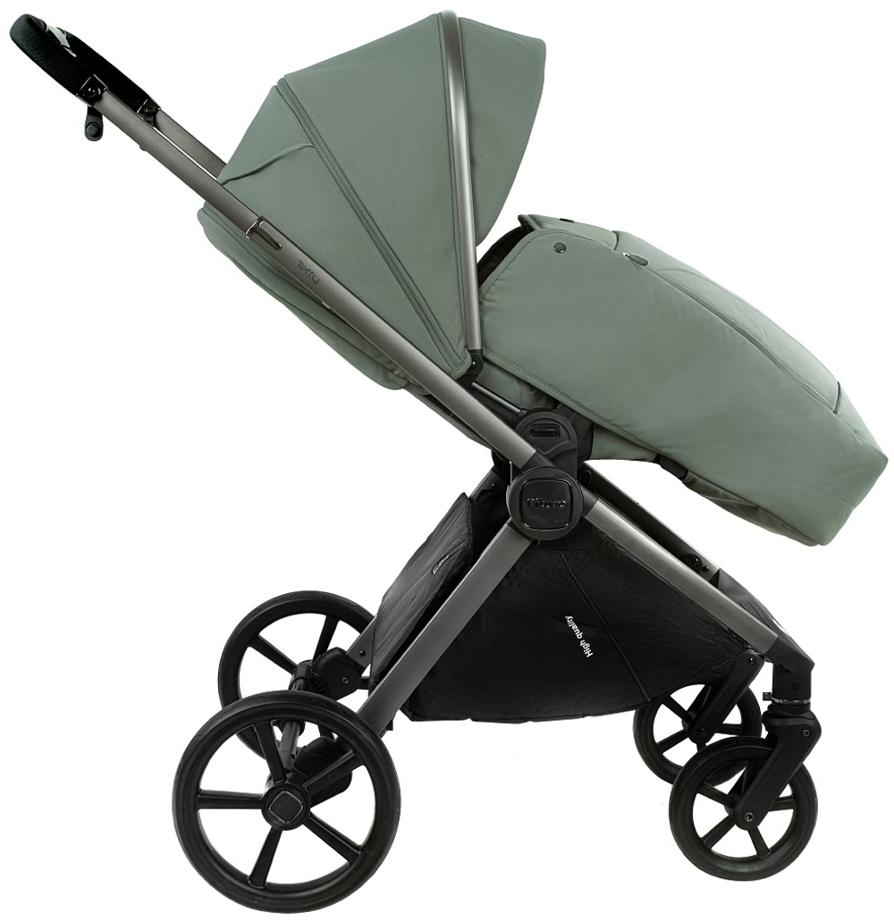Детская коляска Pituso Teffy 3 в 1 с автокреслом Santiso Pro Black Sage Green/Graphite