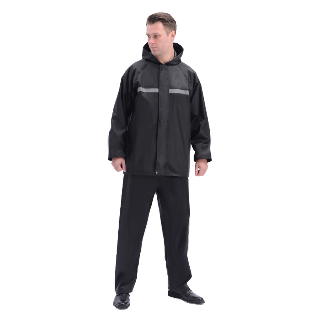 Костюм-дождевик 813 (куртка+штаны), Черный, 5XL