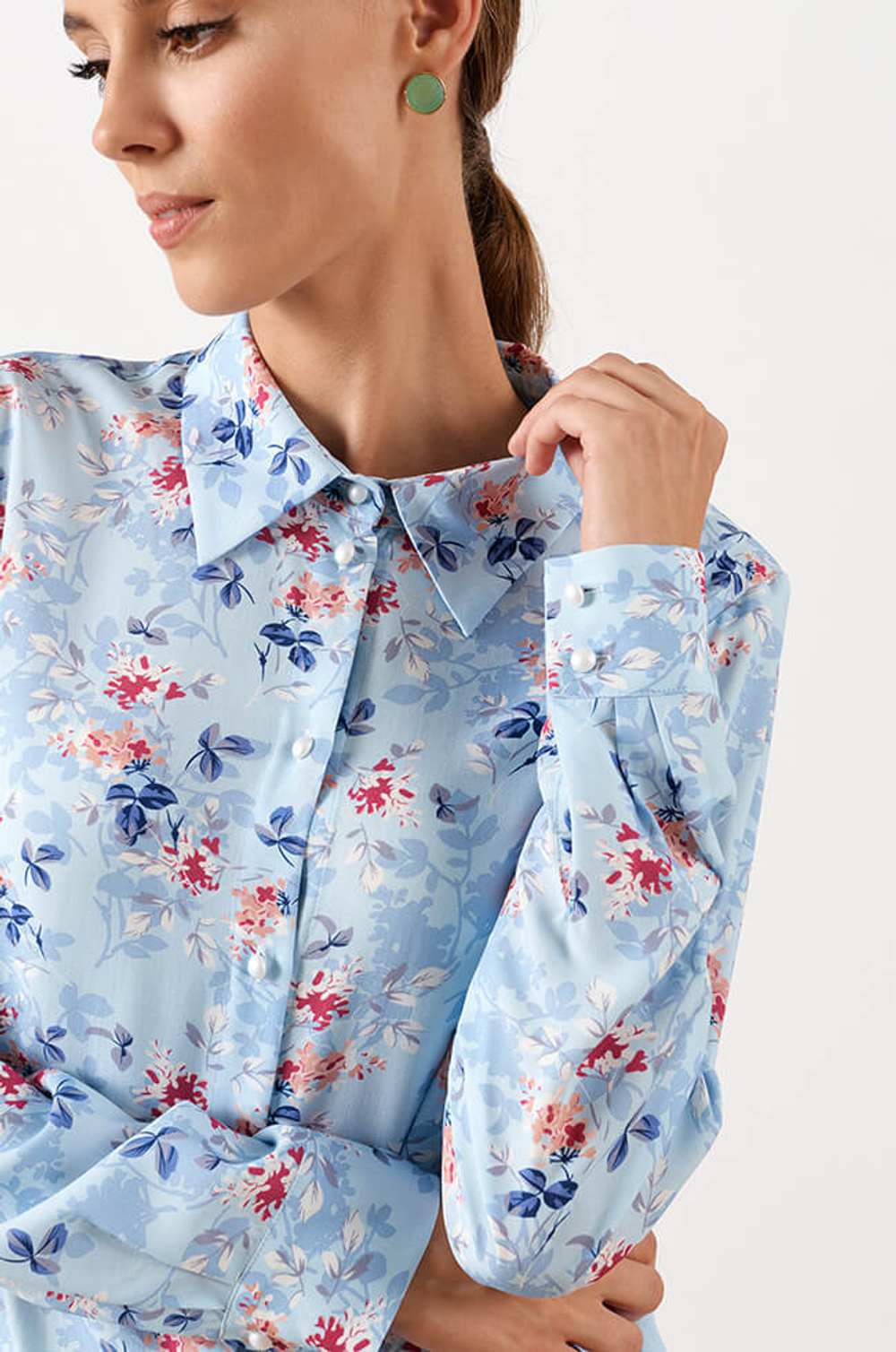 22998 Блузка женская (голубой принт)