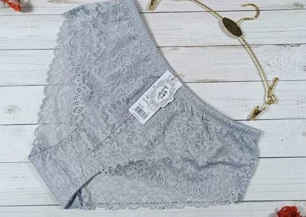 [m]Трусы х/б,кружева,выс.пос(42-52) 7585