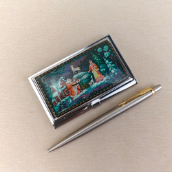 Набор подарочный "Серебряное копытце" с ручной росписью в футляре