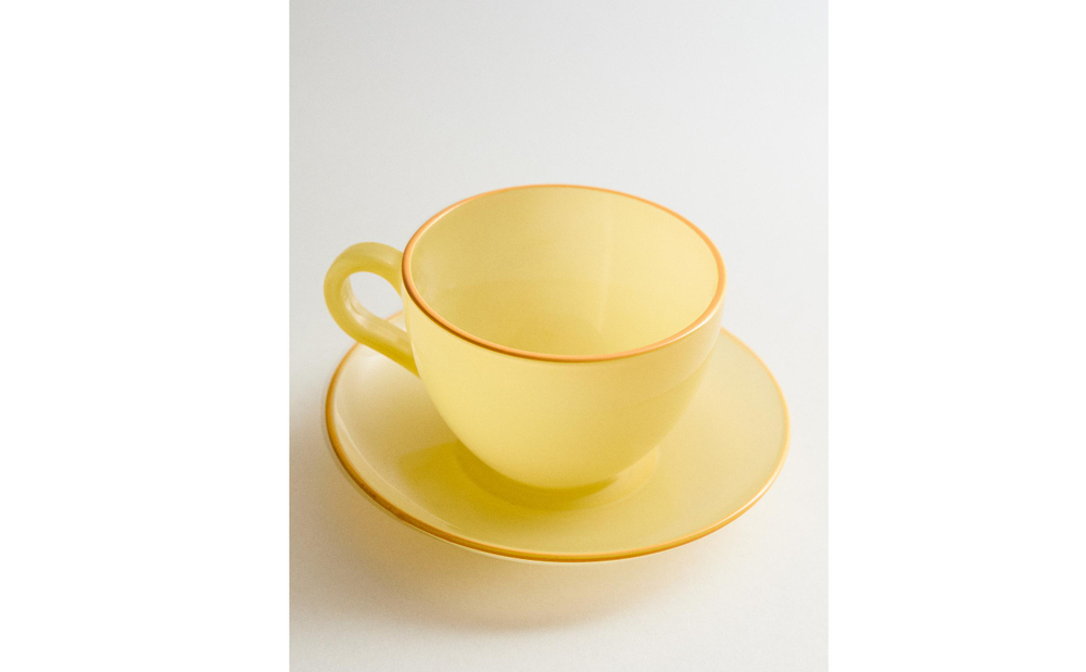 Zara Home чайная пара из стекла, цвет зелёный, 13 см