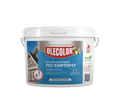 Краска акриловая атмосферостойкая по кирпичу красно-коричневый 7,0кг OLECOLOR