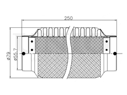 Гофра глушителя 55x250 мм InnerBraid UNIO EXP-55250