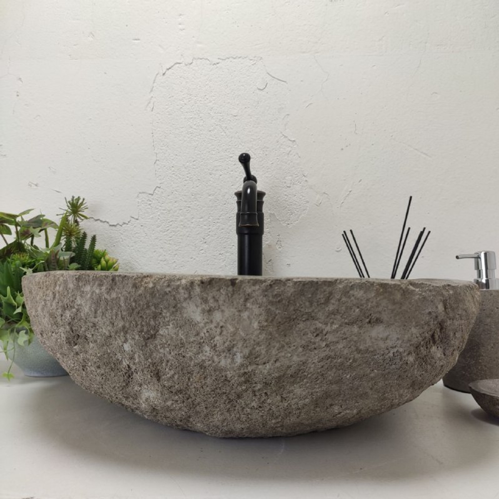 Раковина из речного камня RS-62025 (54*49*15)