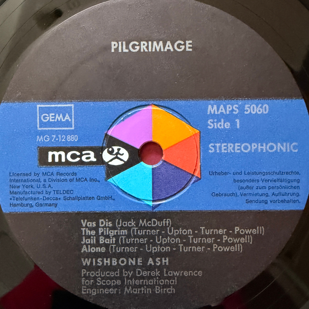 Wishbone Ash ‎– Pilgrimage (Германия 1971г.) Т