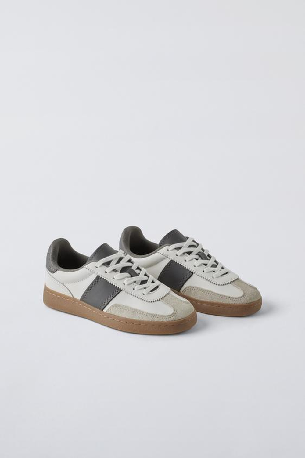 ZARA КОЖАНЫЕ КРОССОВКИ, БЕЛЫЙ