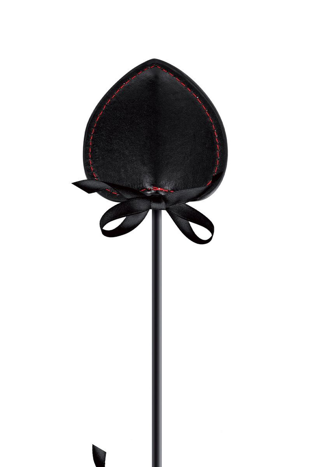 Стек с пуховкой Sweet Caress Feather Whip - 44 см. (Цвет: черный с красным)