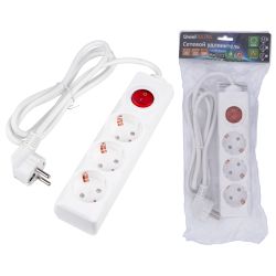 S-GCU3-1.5B WHITE Удлинитель серии Ultra. шнур 1.5м.. 3 гнезда. 16A. с-з. Белый. TM Uniel