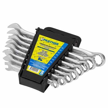Набор ключей комбинированных, 8пр.(8, 10, 12, 13, 14, 15, 17, 19мм), в пластиковом держателе Partner PA-3008MP
