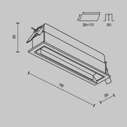 Встраиваемый светильник светодиодный Maytoni   DL100-6W2.7-3-4K-B