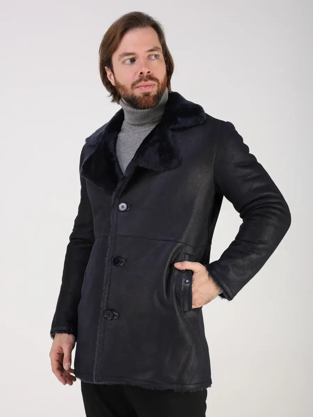 Дубленка зимняя натуральная куртка - пальто