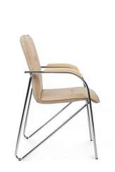 Стул Самба с пластиковыми подлокотниками SMB-03H Хром гальв. Бежевый