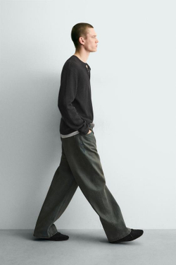 ZARA ДЖИНСЫ СВОБОДНОГО КРОЯ, ЗЕЛЕНОВАТО-СИНИЙ