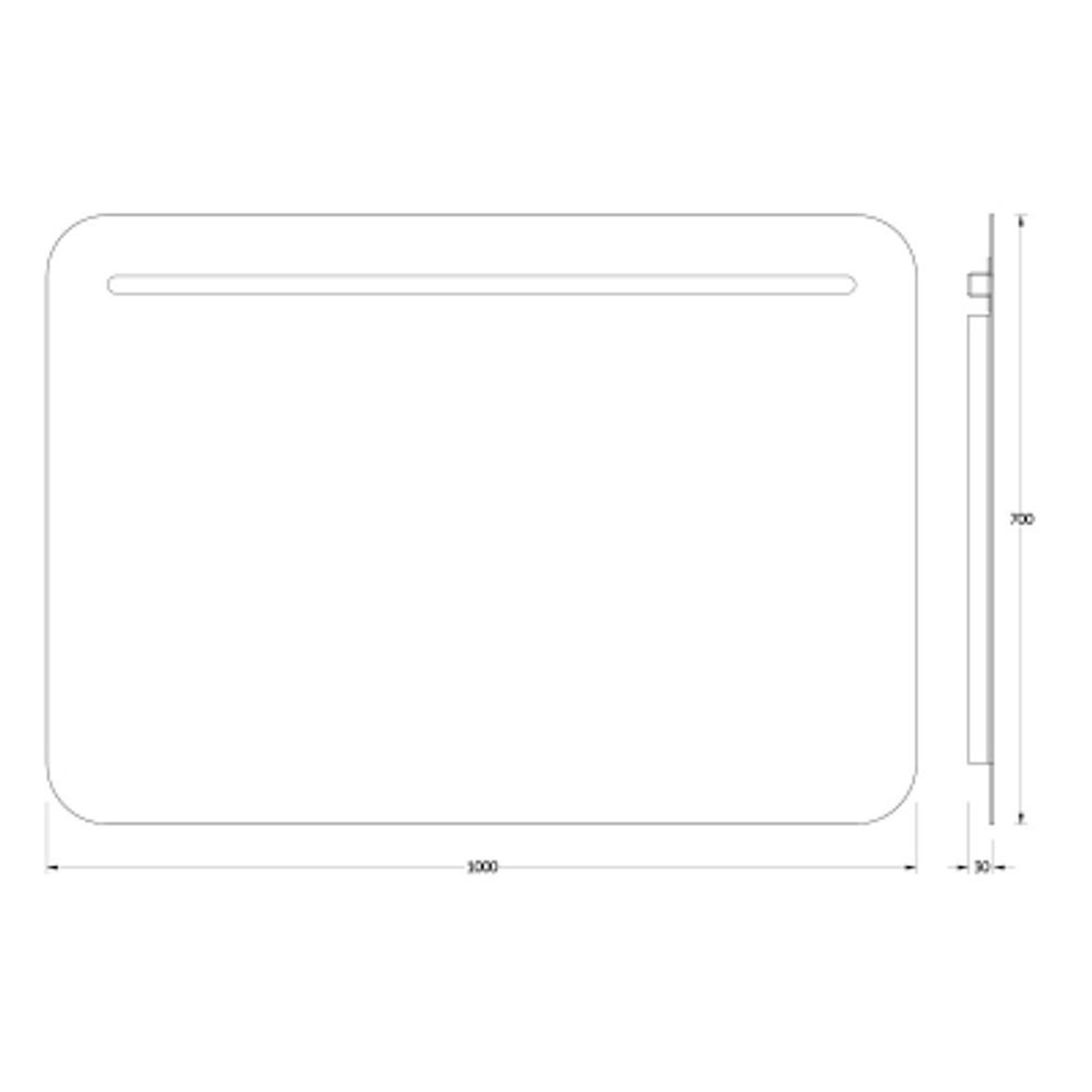 Зеркало Evoform со встроенным LED-светильником 8,5 W 100х70 см Без выключателя