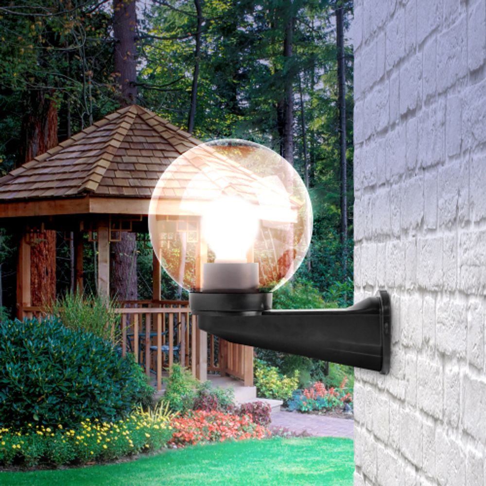 Садово-парковый светильник ЭРА НБУ 01-60-205 шар дымчатый настенный IP44 Е27 max60Вт d200mm | Садово-парковые светильники