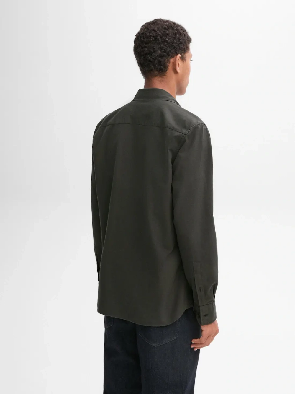 Massimo Dutti Рубашка из 100% хлопкового твила, зеленый