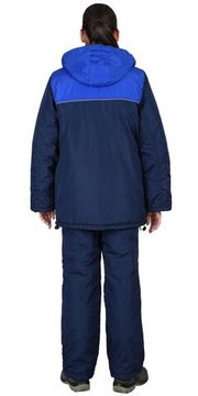 Костюм зимний женский "Сириус-Снежана" полукомбинезон (синий/василек)