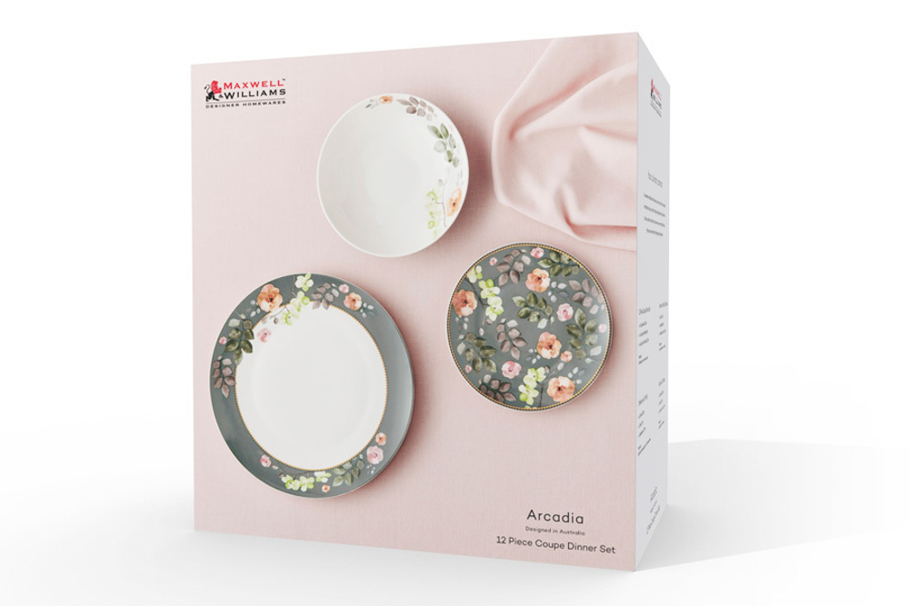 Обеденный набор 12 предметов на 4 персоны Maxwell & Williams Arcadia зелёный