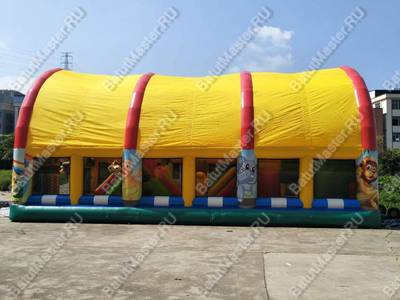 Надувной батут "Зверята с крышей" 11*7*6 м