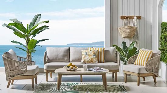 Диван плетеный трехместный Mali цвет натуральный