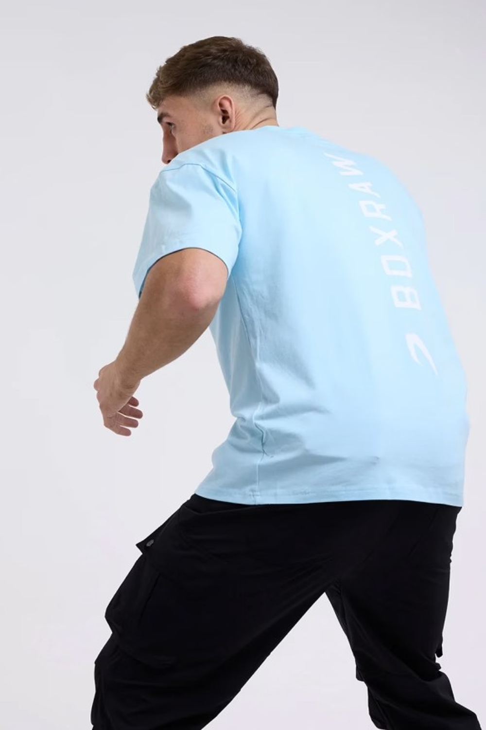Футболка BOXRAW Lineal Oversized голубая