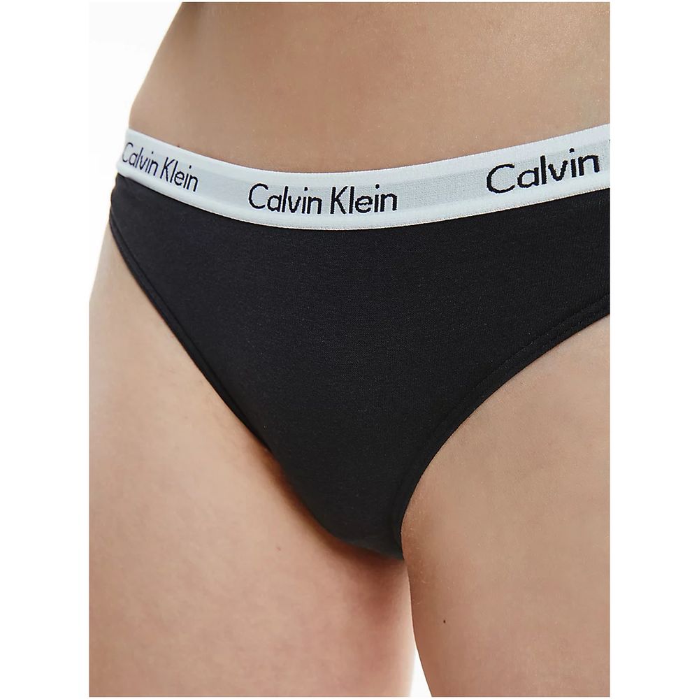 Женские трусы слипы черные с белой резинкой Calvin Klein Women Carousel