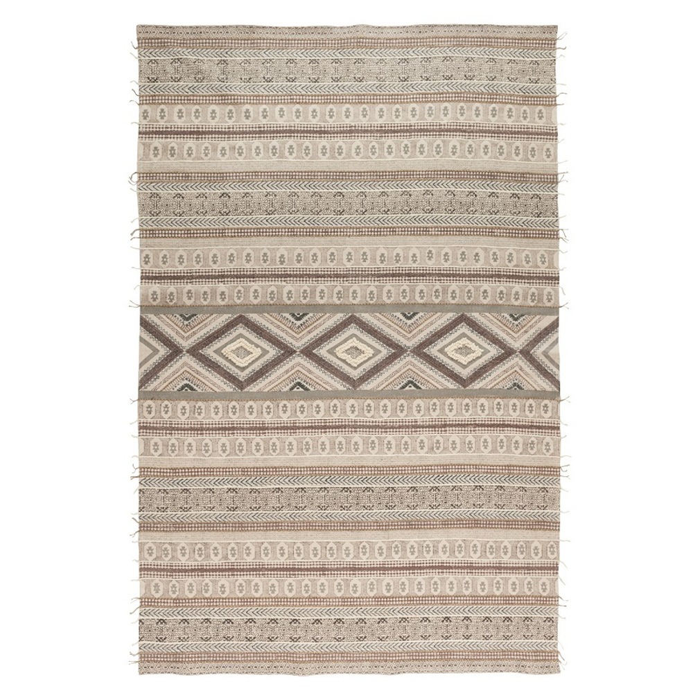 Ковер из хлопка, шерсти и джута с геометрическим орнаментом из коллекции ethnic, 200х300 см