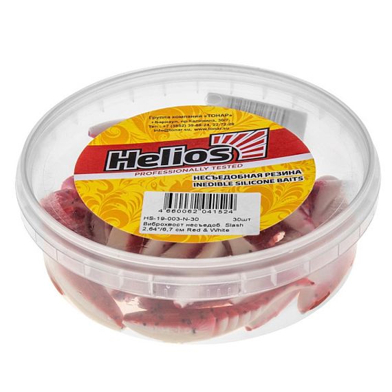 Виброхвост несъедоб. Slash 2,64&#39;/6,7 см Red &amp; White 30шт. (HS-19-003-N-30) Helios