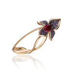 Брошь «Лотос» из красного золота c гранатом и аметистами Артикул: 04-0243-00-257-1110-57