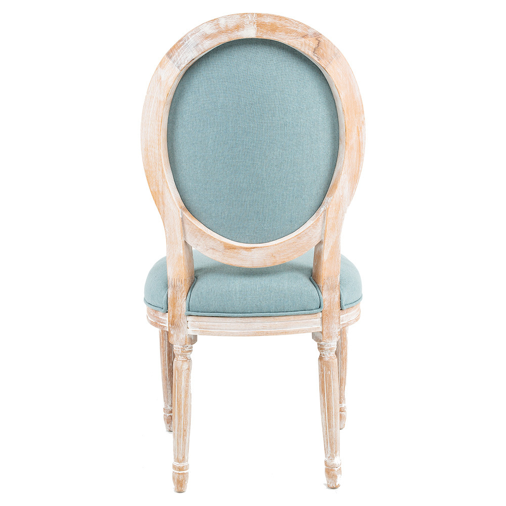 Стул Луи - Пудровый голубой лен белый жемчуг Объект мечты