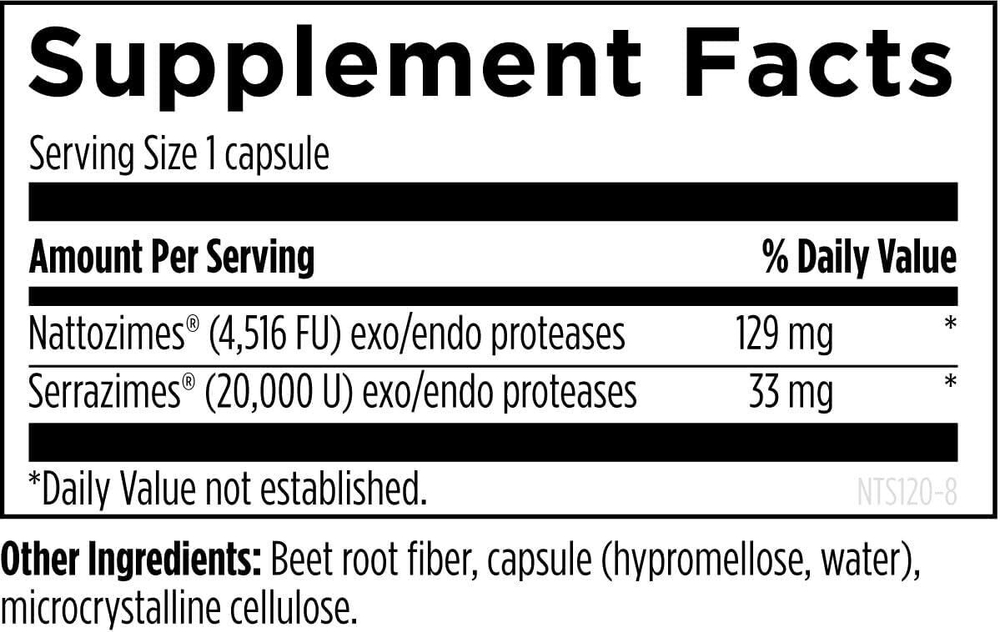 Designs For Health - NTS120 - Natto-Serrazime™ - 120 capsules