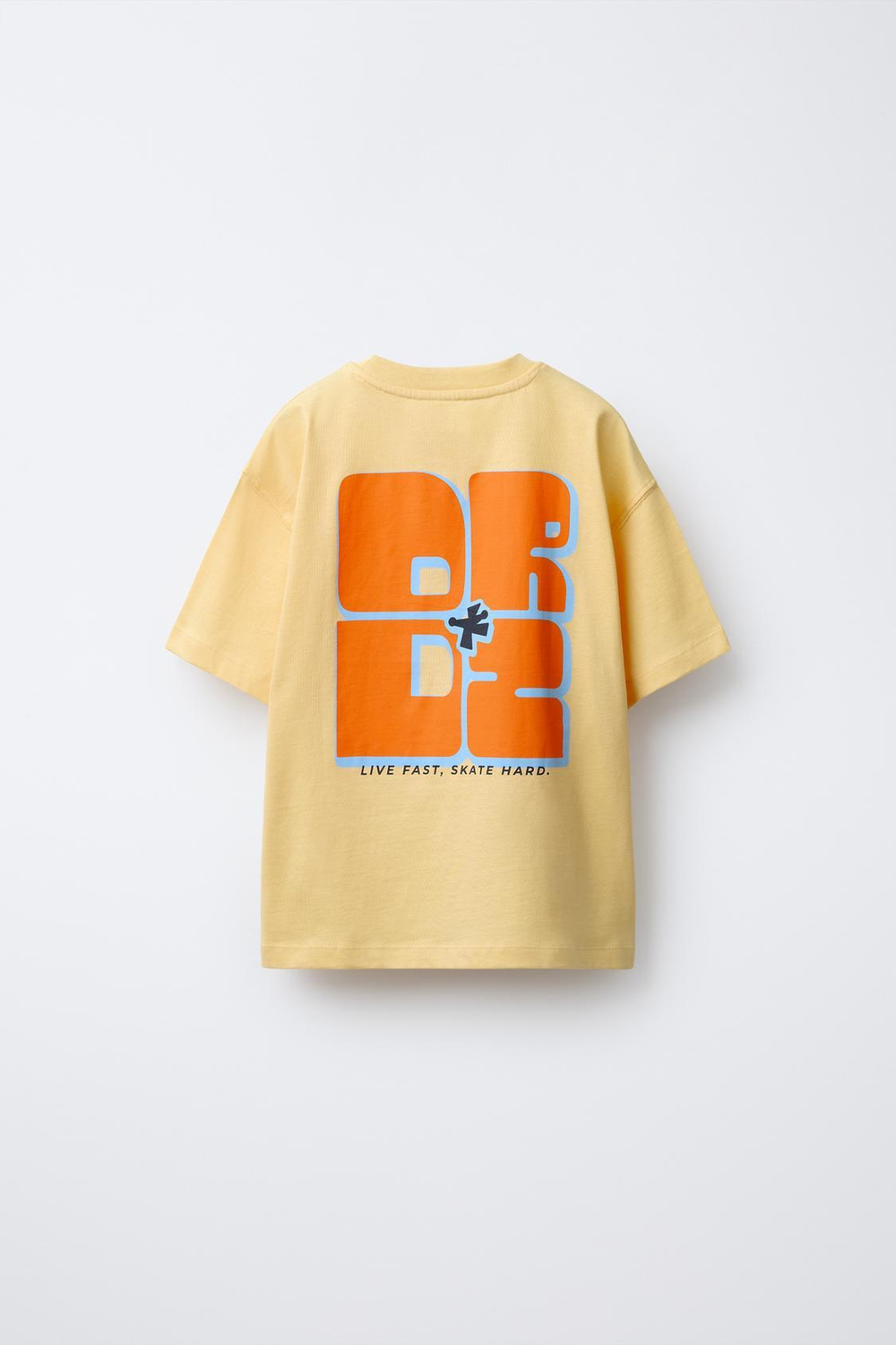 ZARA ФУТБОЛКА С ТЕКСТОВЫМ ПРИНТОМ, ЖЕЛТЫЙ