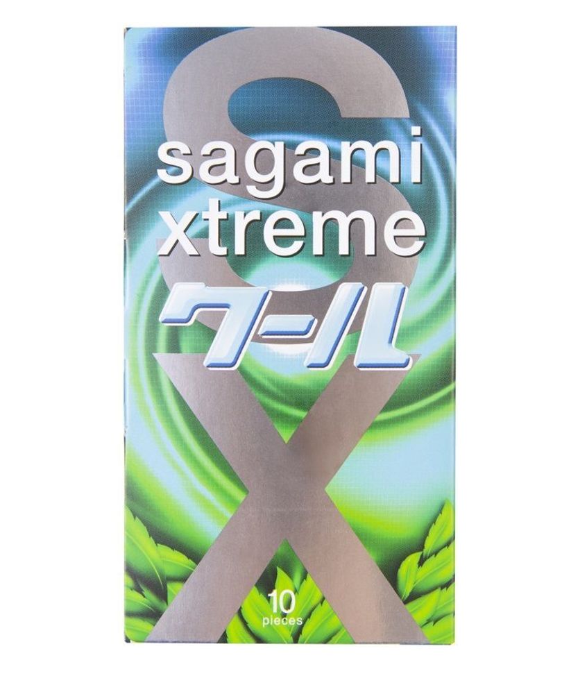 Презервативы Sagami Xtreme Mint с ароматом мяты - 10 шт.