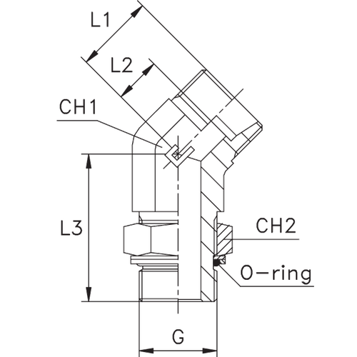 Штуцер FRG45 DL28 BSP 1 (корпус)