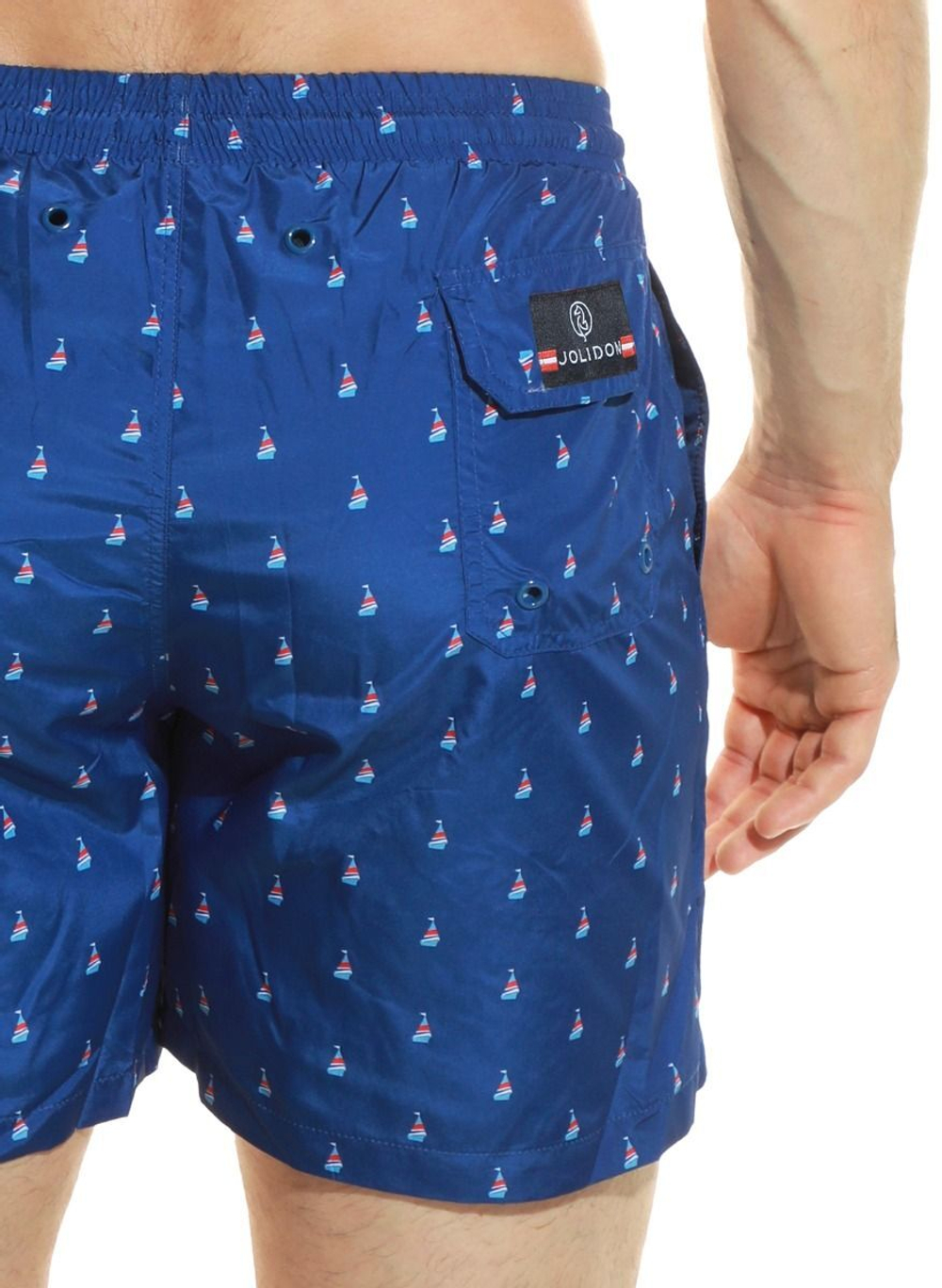 Мужские пляжные шорты с принтом в виде парусников (Размер: XXL) (Цвет: синий)