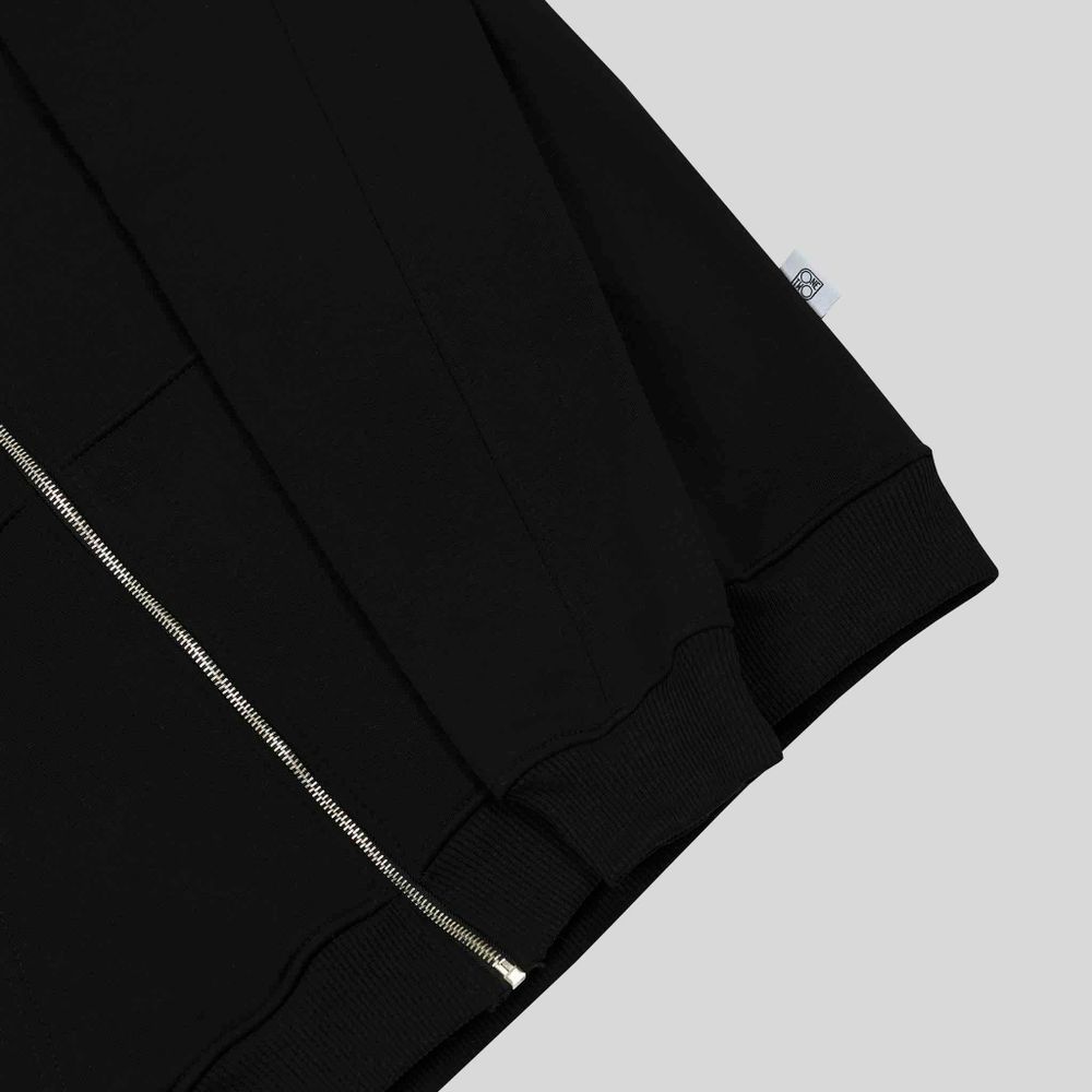 Худи One Two Basic С Начесом на молнии черный