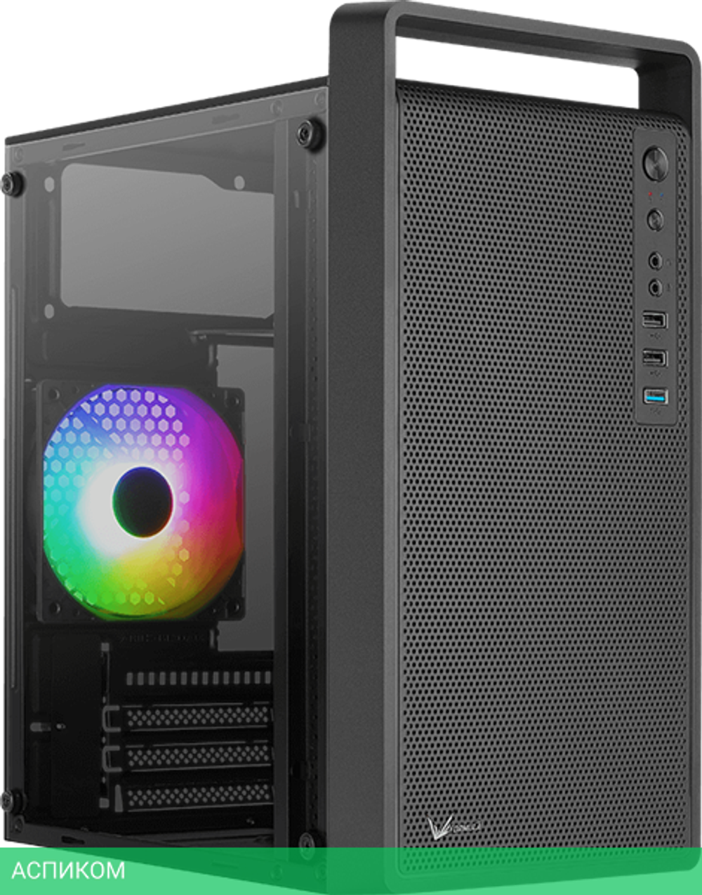 Корпус AeroCool CS-109-G-BK-v1 без БП Black (ACCS-PC17013.11)