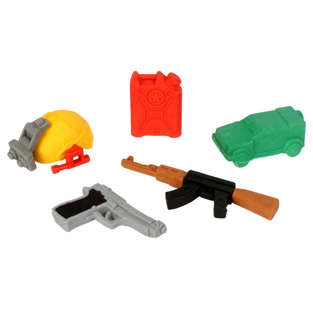 Набор ластиков на блистере "Оружие" 5 шт, 2 вида микс, С-40384